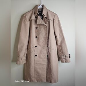 Zara Beige and Red Houndstooth Lined Jacket